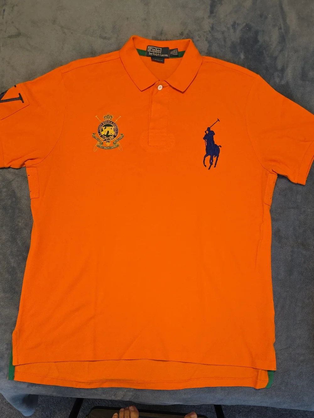 Polo by Ralph Lauren Bright Orange Polo with Navy Player Embroidery